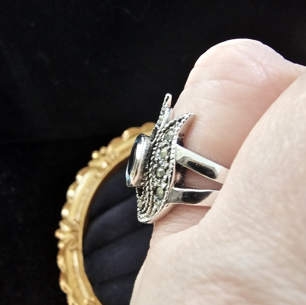 Vintage 14k White Gold Electroplated Ring Size 8 New Old Stock - Picture 5 of 6